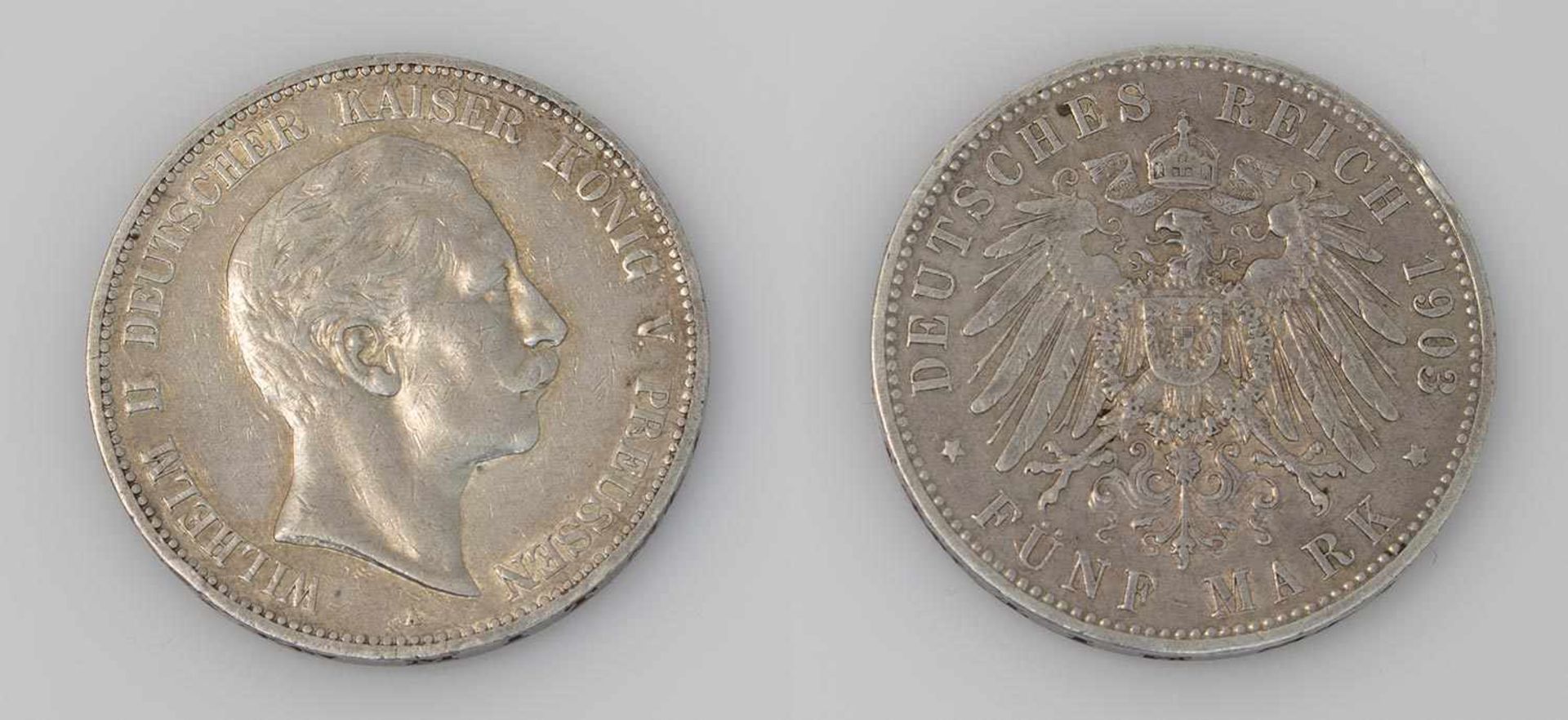 5 Mark Preussen 1903 A, Wilhelm II., Silber