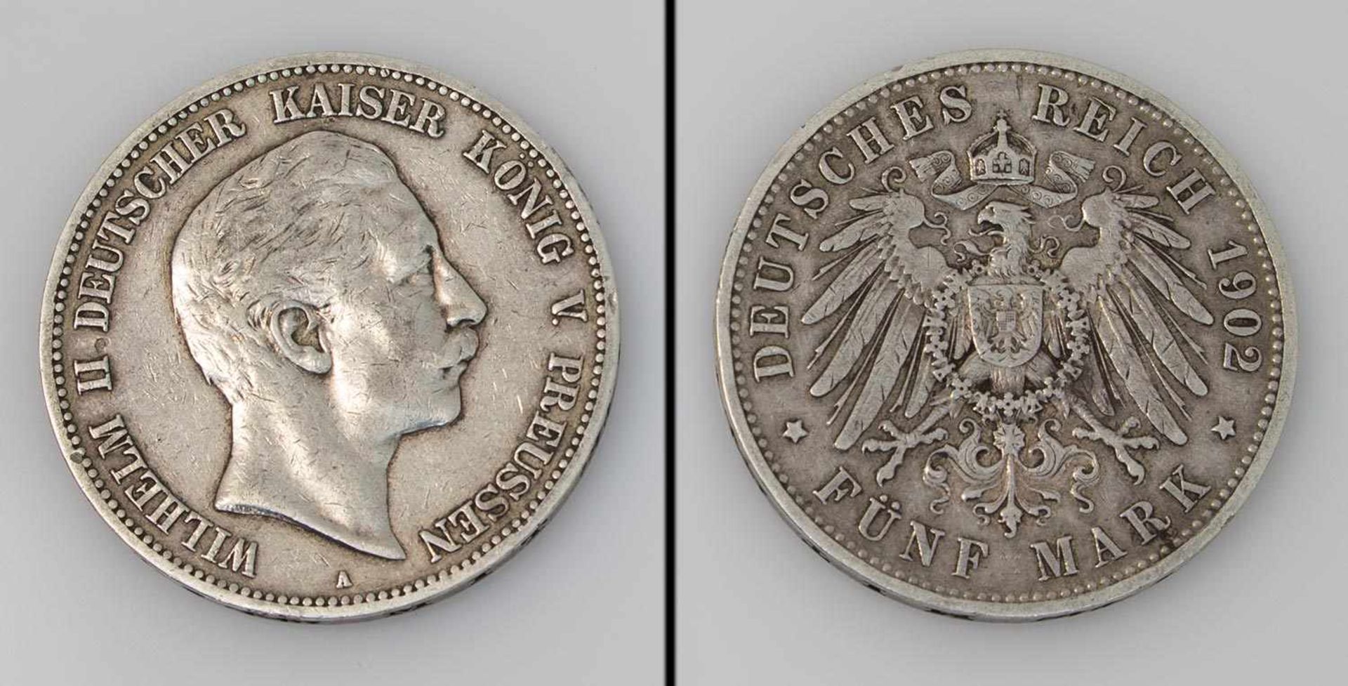 5 Mark Preussen 1902 A, Wilhelm II., Silber