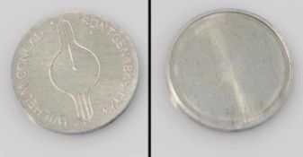 5 Mark DDR 1970, Roentgen, Aluminium, einseitiger Abschlag mit Rand