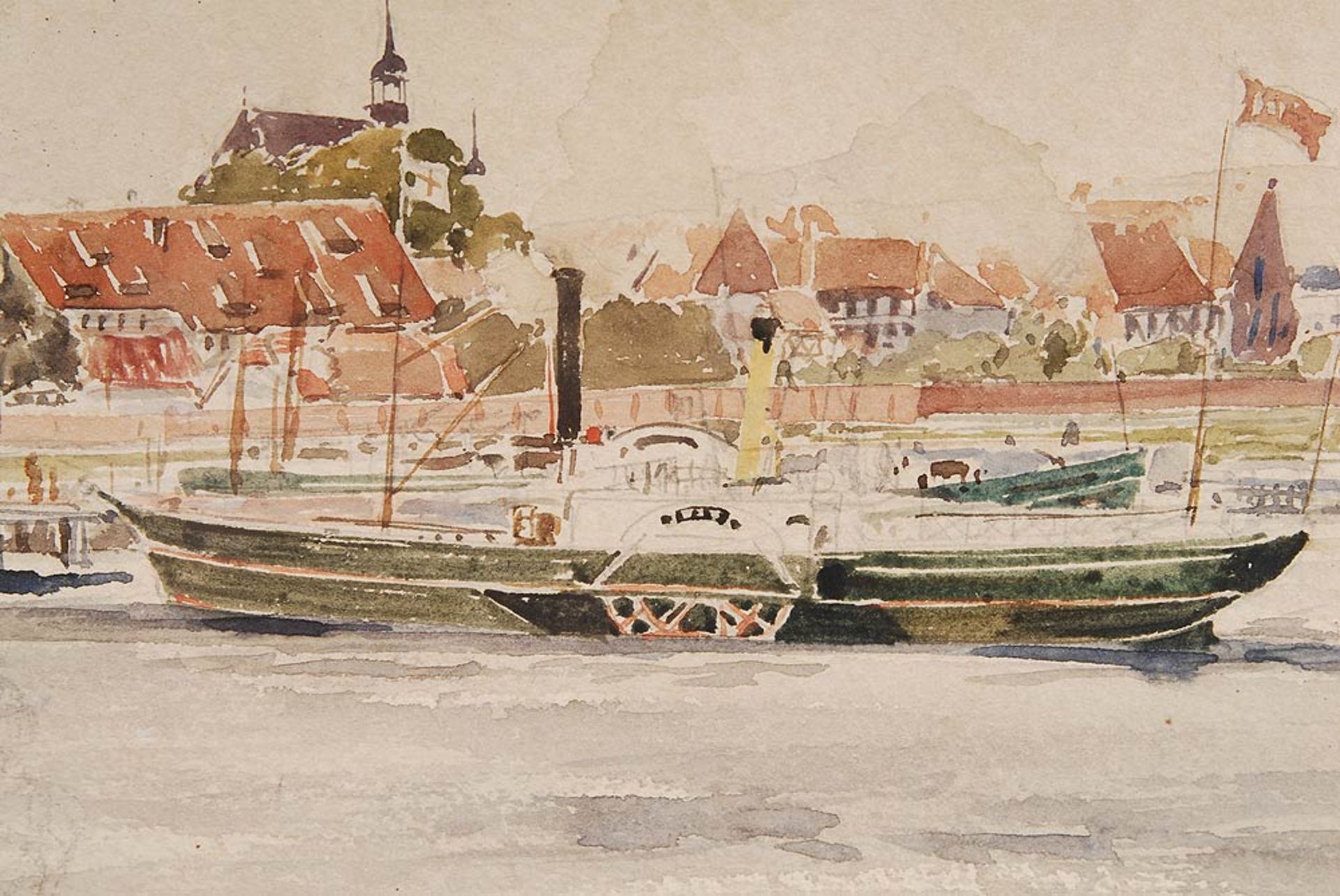 Bernt, Rudolf: "Stralsund". Aquarell, rechts unten signiert, mittig unten datiert: 1880 mit Zusatz - Image 3 of 6