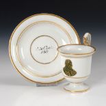 Biedermeier-Tasse mit Lutherporträt, Meissen. Tasse zum 300-jährigen Reformationsjubiläum 1817.