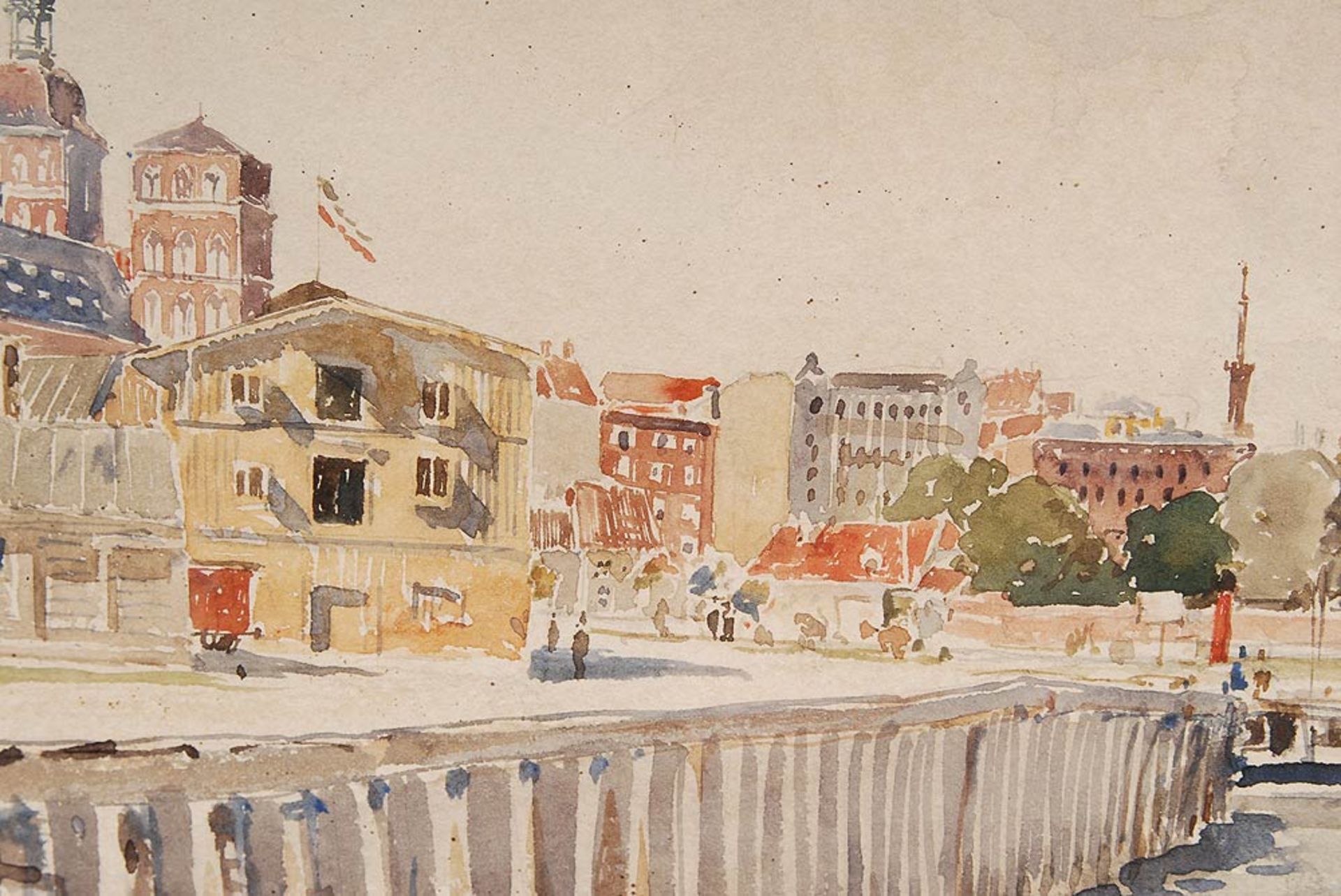 Bernt, Rudolf: "Stralsund". Aquarell, rechts unten signiert, mittig unten datiert: 1880 mit Zusatz - Image 4 of 6