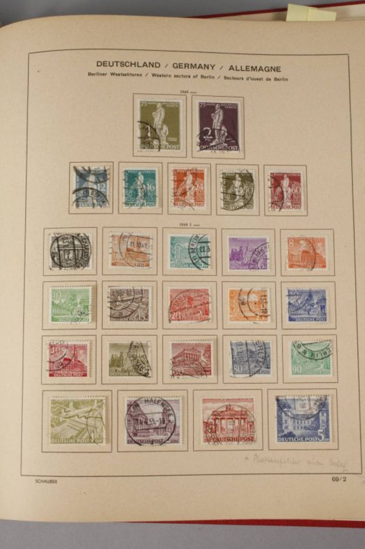 Briefmarkenalbum Bund und Berlin 1949-65, gestempelt, fast komplett mit Spitzen im - Bild 4 aus 6