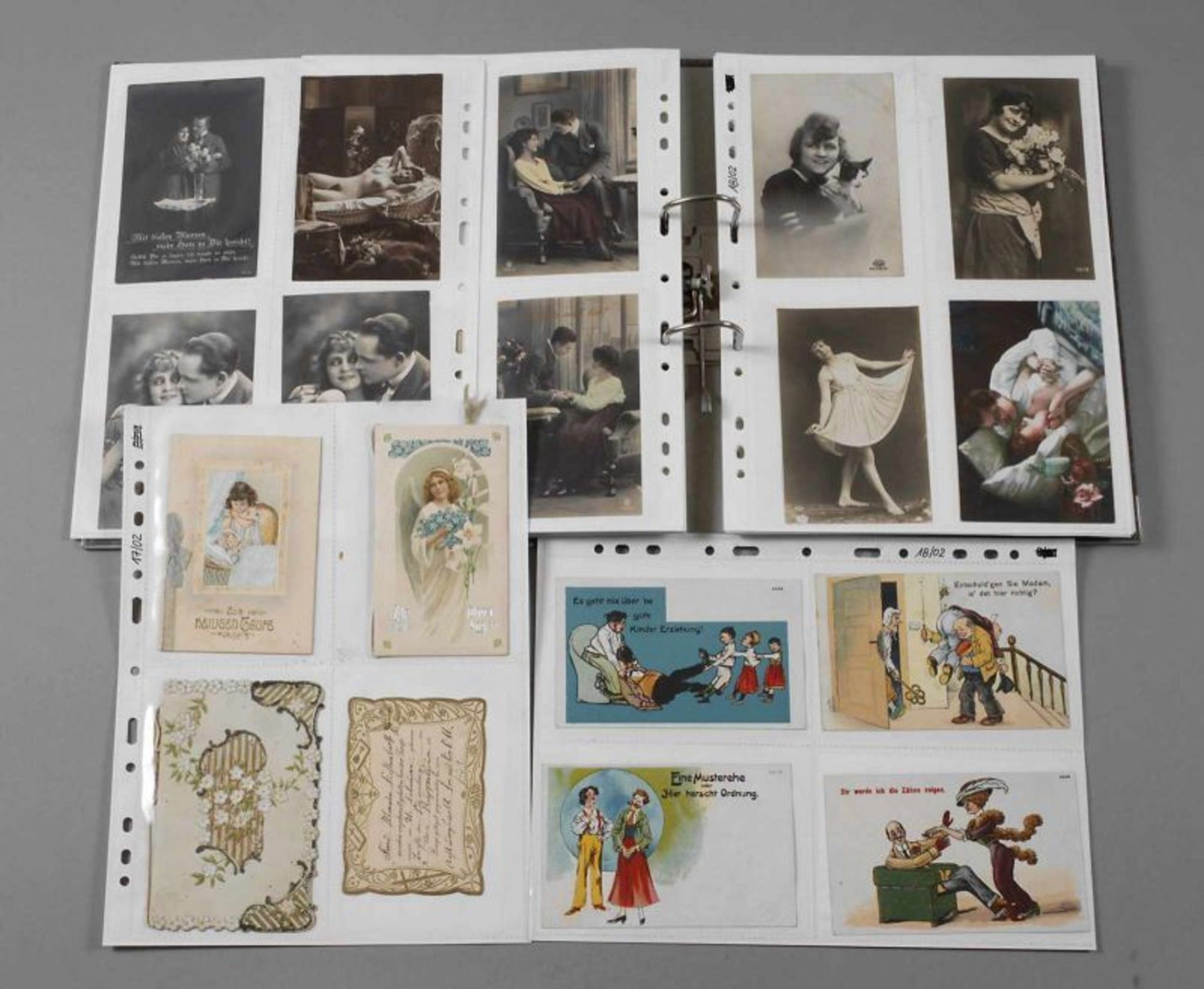 Sammlung Postkarten Motive/Kitsch vorw. 1920er Jahre, ca. 160 Motiv-, Serien-, Glückwunsch- und