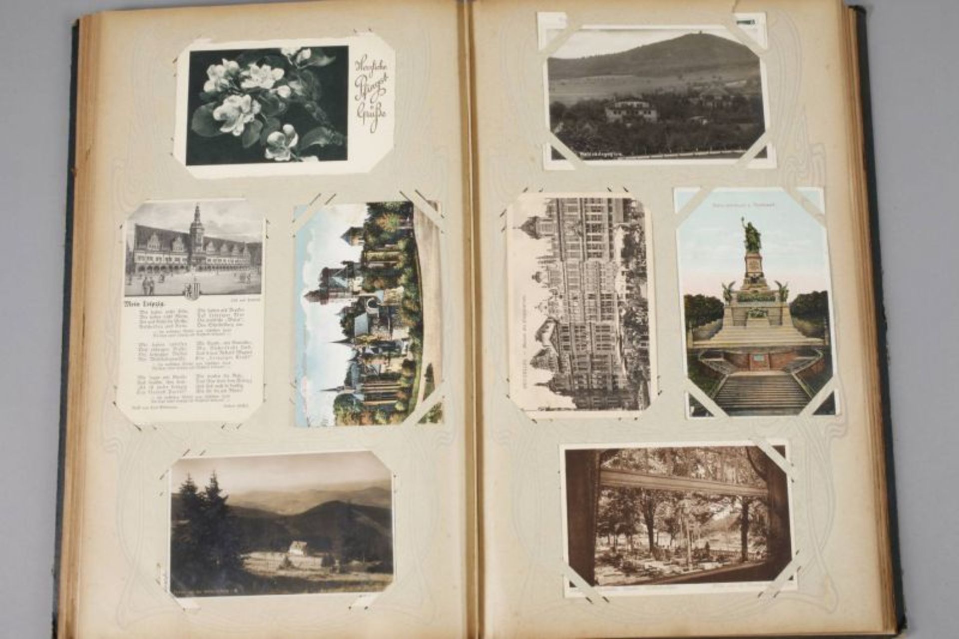 Postkartenalbum Motive/Kitsch meist um 1900/10, ca. 280 Glückwunsch-, Kitsch- und Fotokarten, - Bild 5 aus 5