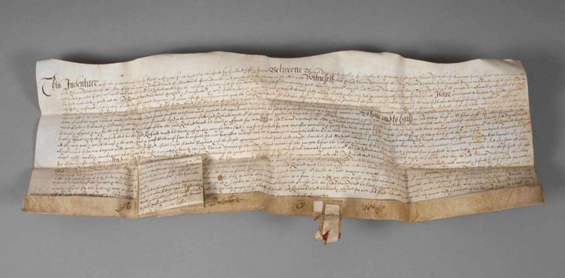Urkunde England 1654 sog. Feoffment (Belehnung/Übereignung), County of York (Braithwell,