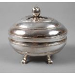 Zuckerdose Silber Nürnberg um 1800, gepunzt Johann Friedrich Kramer, Nürnberger Stadtmarke und