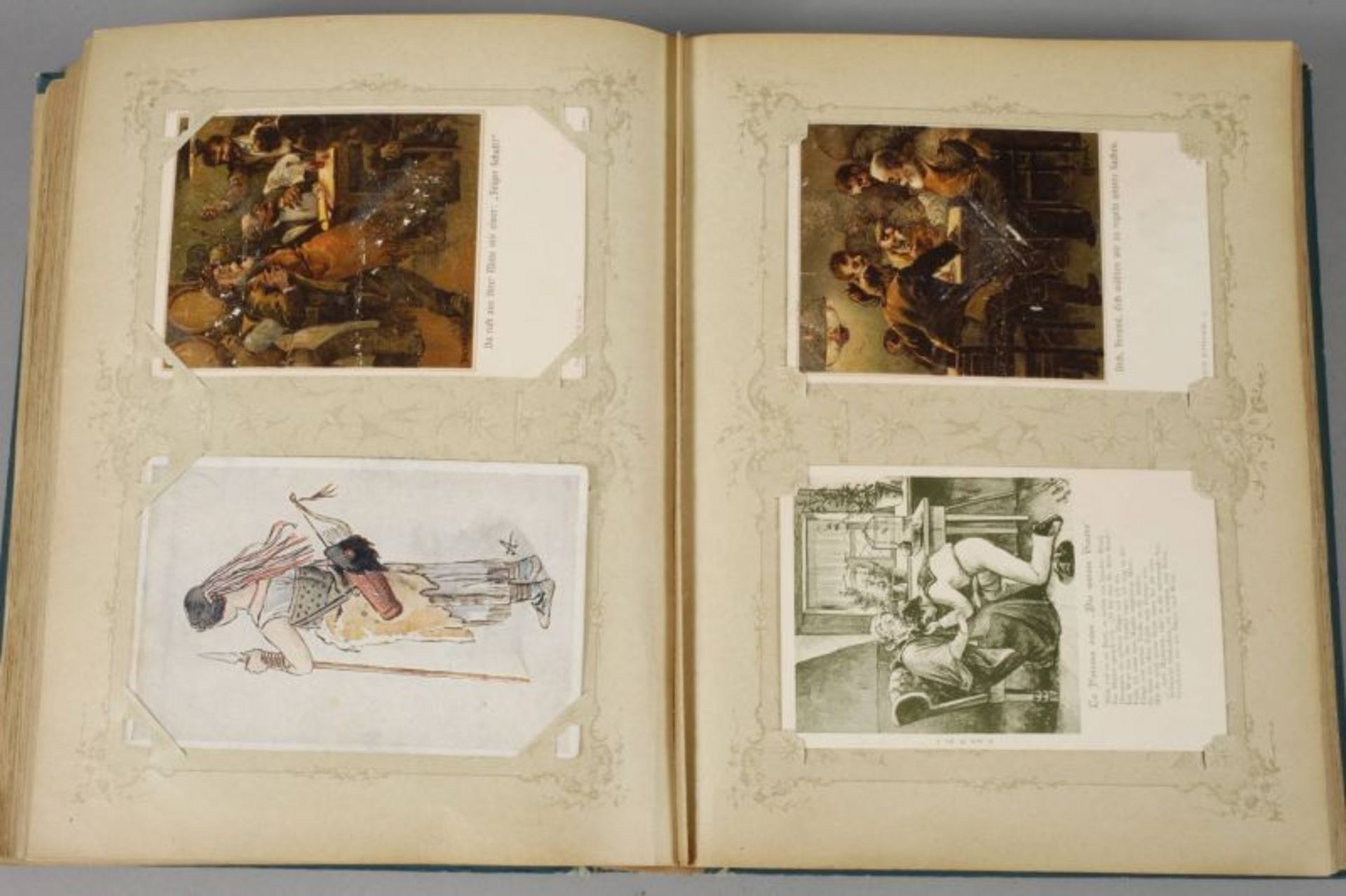 Postkartenalbum Motive/Kitsch um 1900 bis 1930er Jahre, ca. 300 Glückwunsch-, Kitsch-, Kunst-, - Bild 4 aus 6