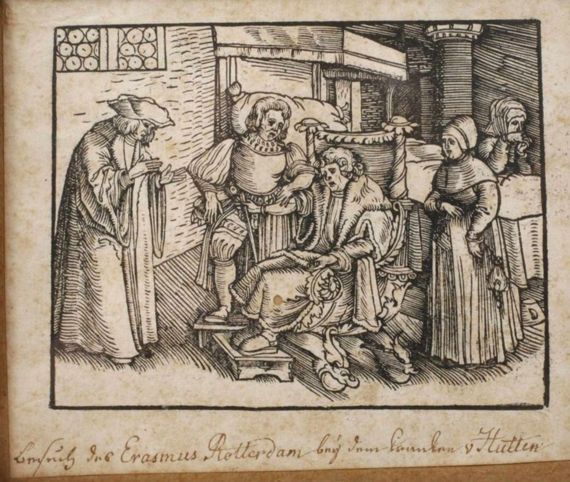 Erasmus von Rotterdam trifft Ulrich von Hutten der stehende Erasmus von Rotterdam (1466-1536) im