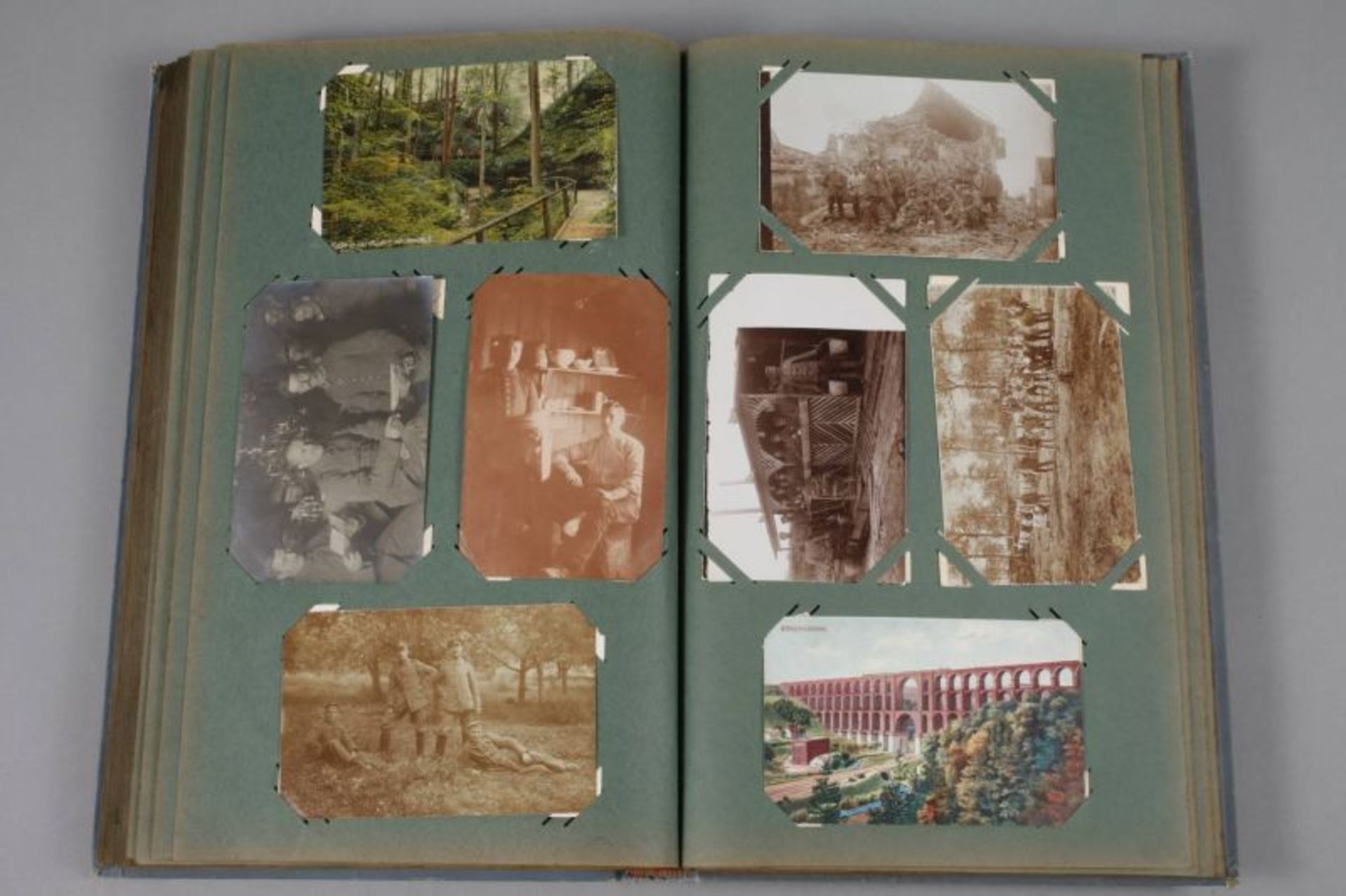 Postkartenalbum Motive/Kitsch meist um 1900/10, ca. 290 Glückwunsch-, Kitsch- und Fotokarten, - Bild 2 aus 6