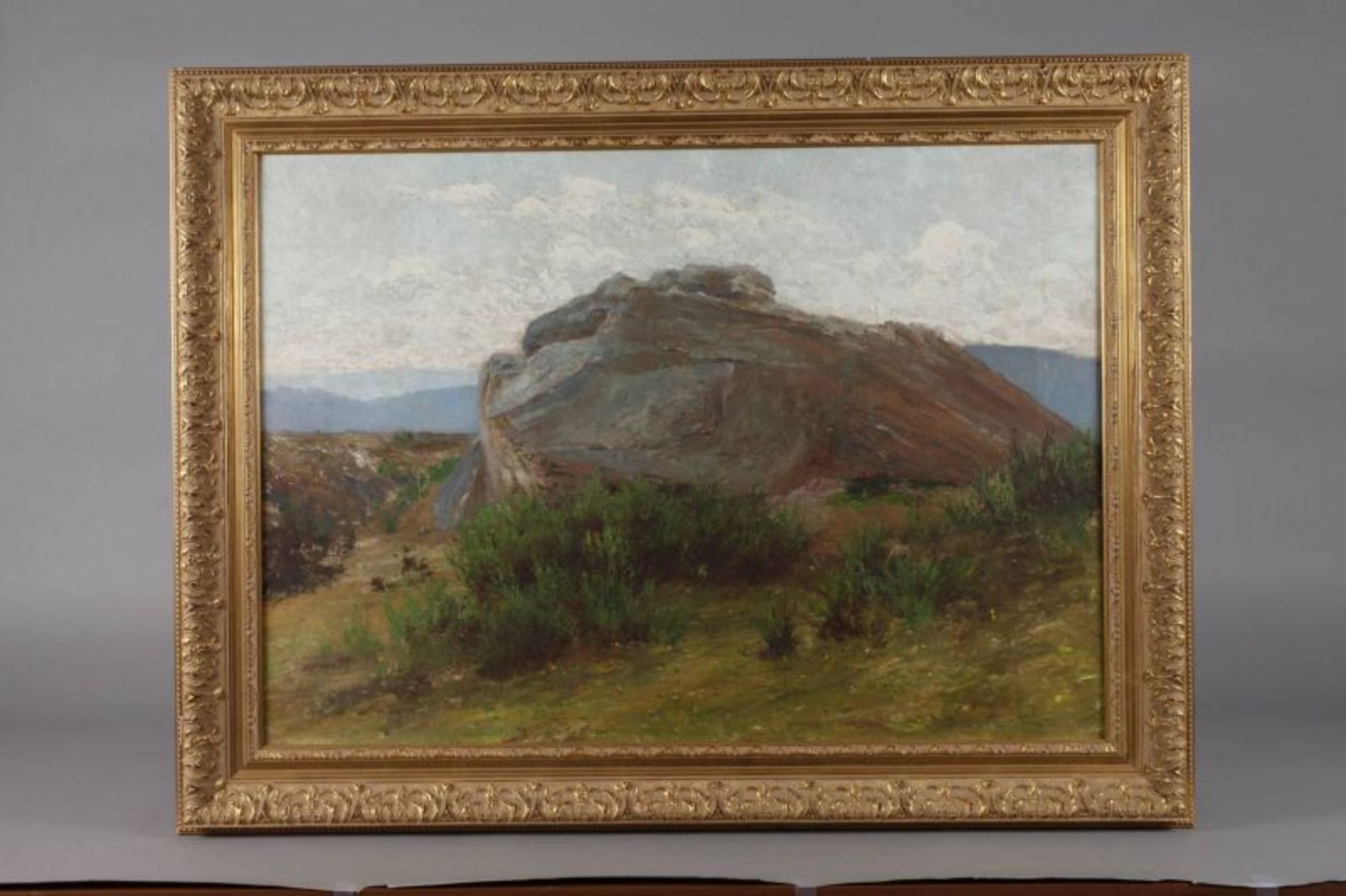 Prof. Berthold Paul Förster, "Motiv beim Regenstein" sommerliche Ansicht eines imposanten Felsens, - Bild 2 aus 5