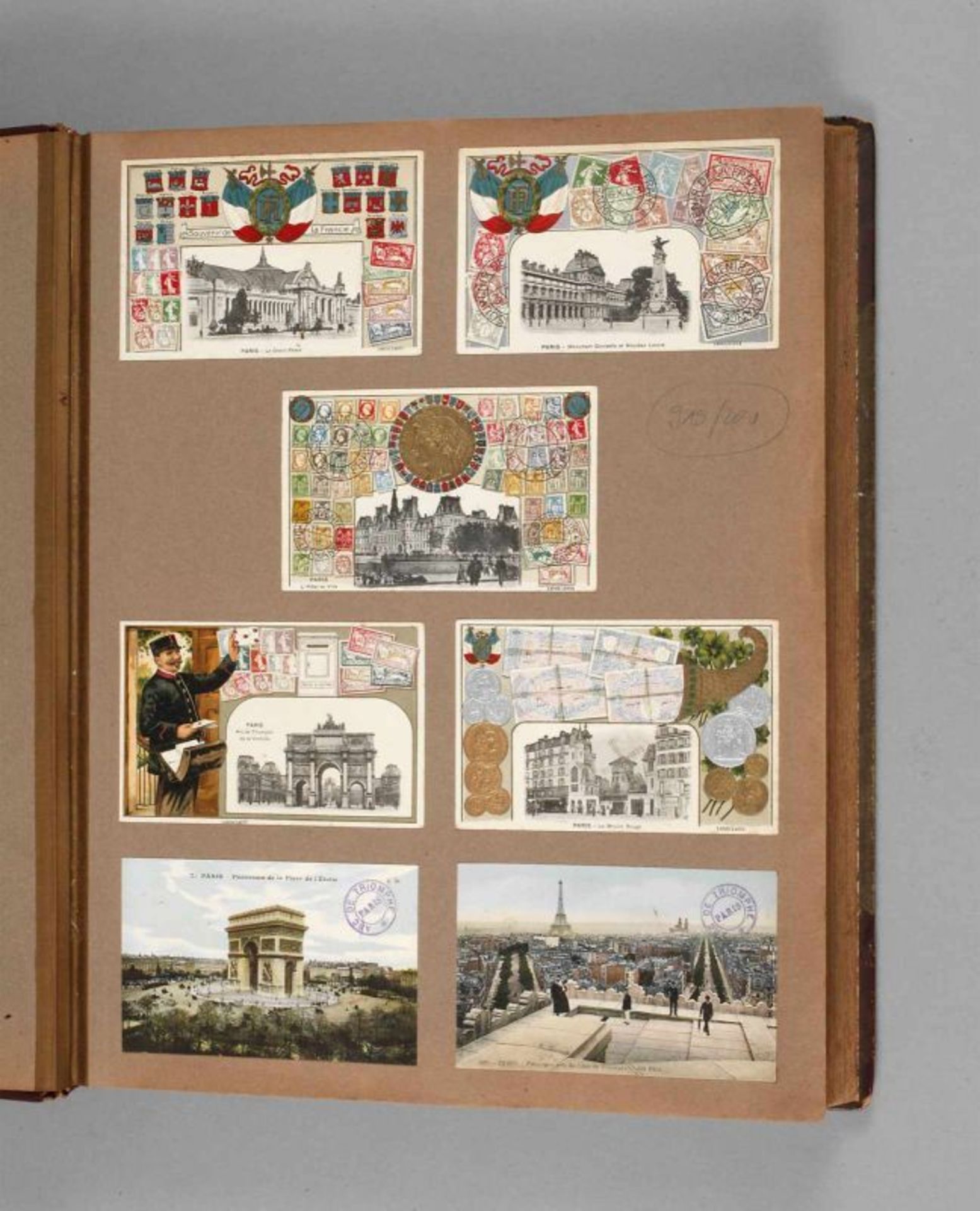 Postkartenalbum Europa/Südamerika um 1910, ca. 350 Ansichtskarten, topographische Motive, vorw.