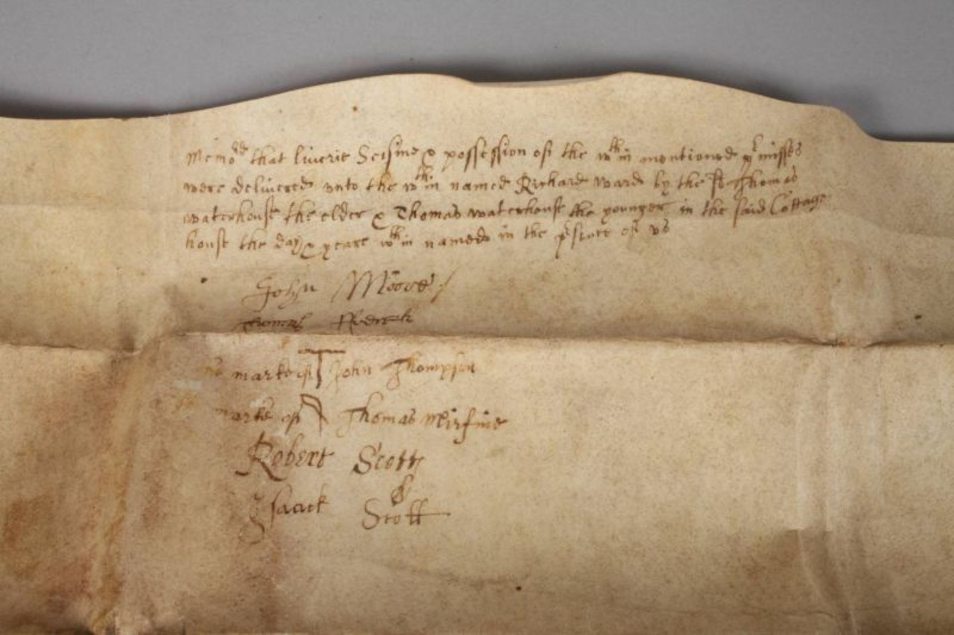Urkunde England 1654 sog. Feoffment (Belehnung/Übereignung), County of York (Braithwell, - Bild 3 aus 4