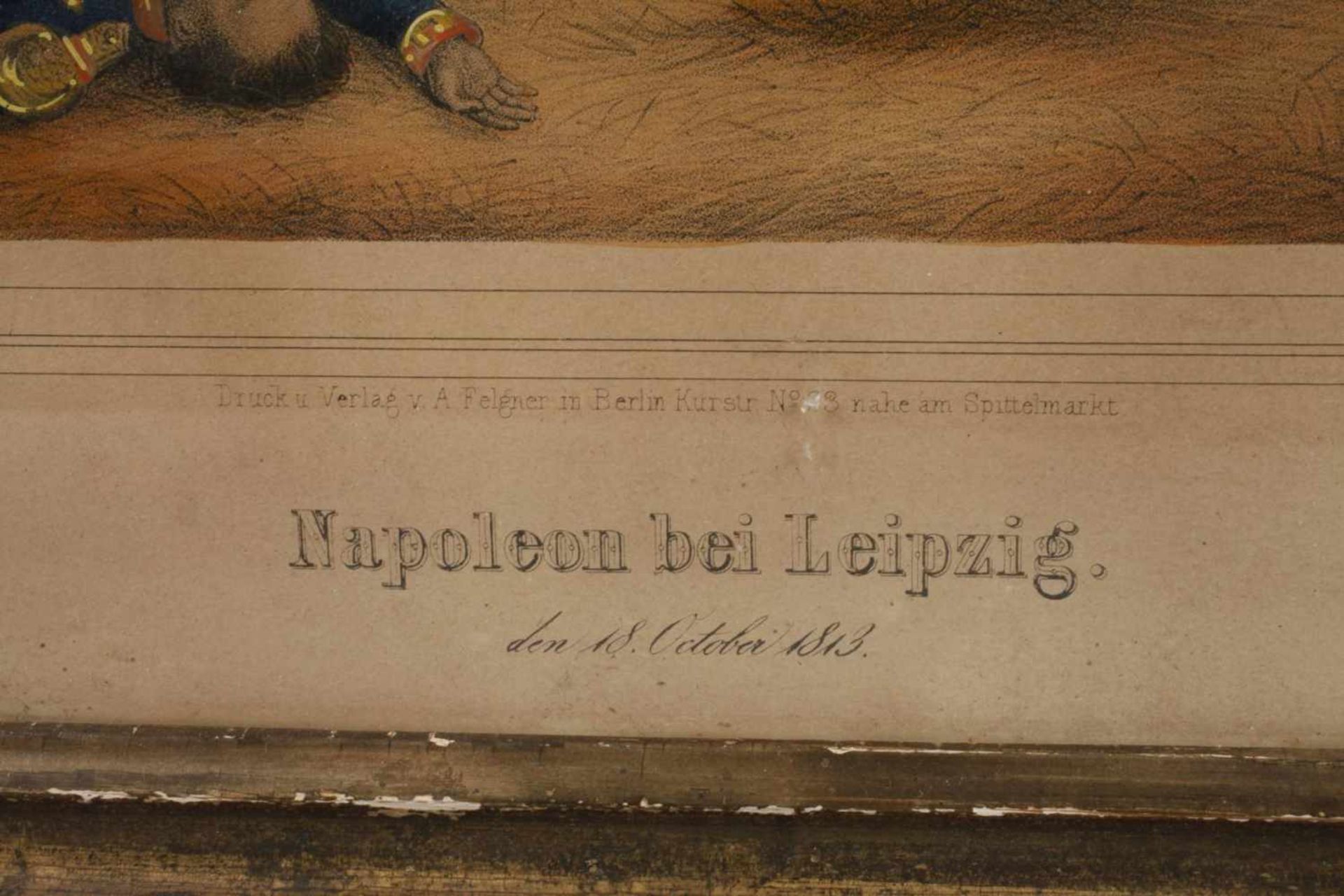 Erdmann Ludwig Blau, "Napoleon bei Leipzig" der Kaiser von Frankreich an der Quandtschen Tabaksmühle - Bild 3 aus 3