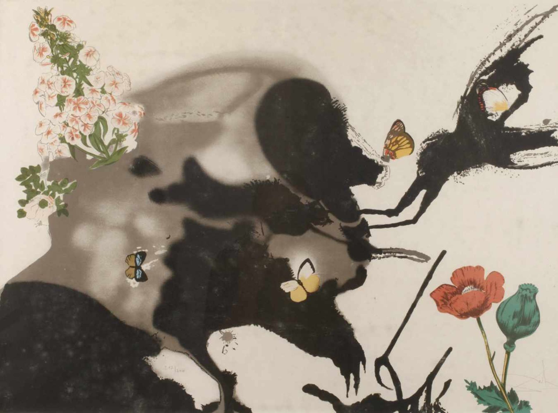 Salvador Dali, attr., Sommer aus "Les Saisons" surrealistische Komposition aus Blüten und