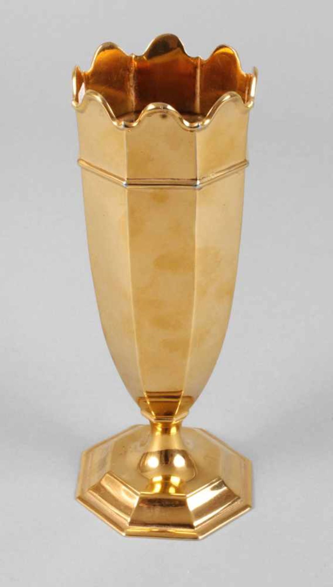 England vergoldete Silbervase Sheffield, um 1923-1924, Herstellermarke Roberts & Belk Ltd., Punzen R