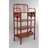 Etagere Thonet wohl Wien, um 1900, am Boden gemarkt mit altem Klebeetikett "Thonet", Buche massiv,