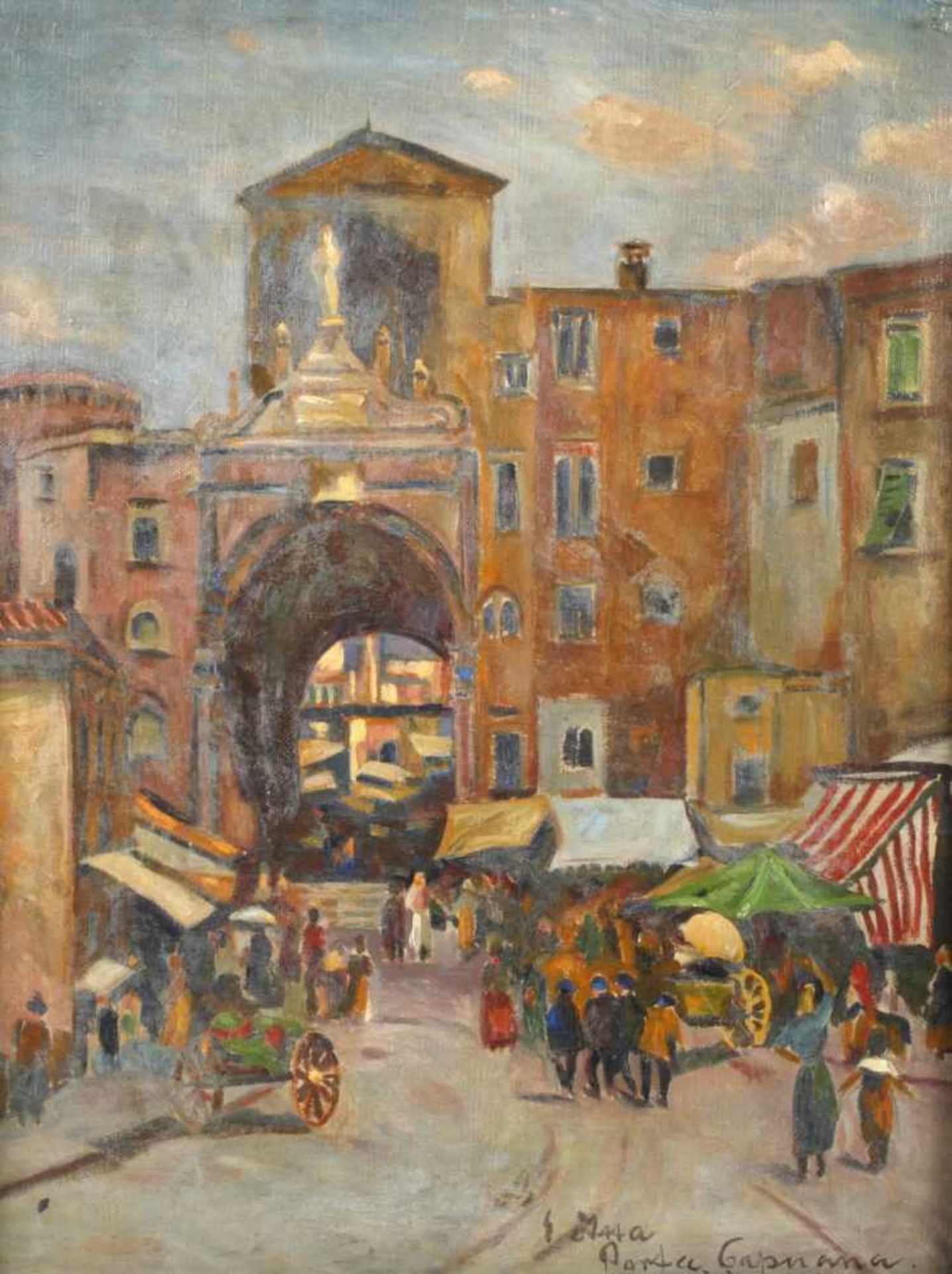 Egon Itta, Markttreiben an der Porta Capuana in Neapel die Porta Capuana war bis in die 1930er Jahre