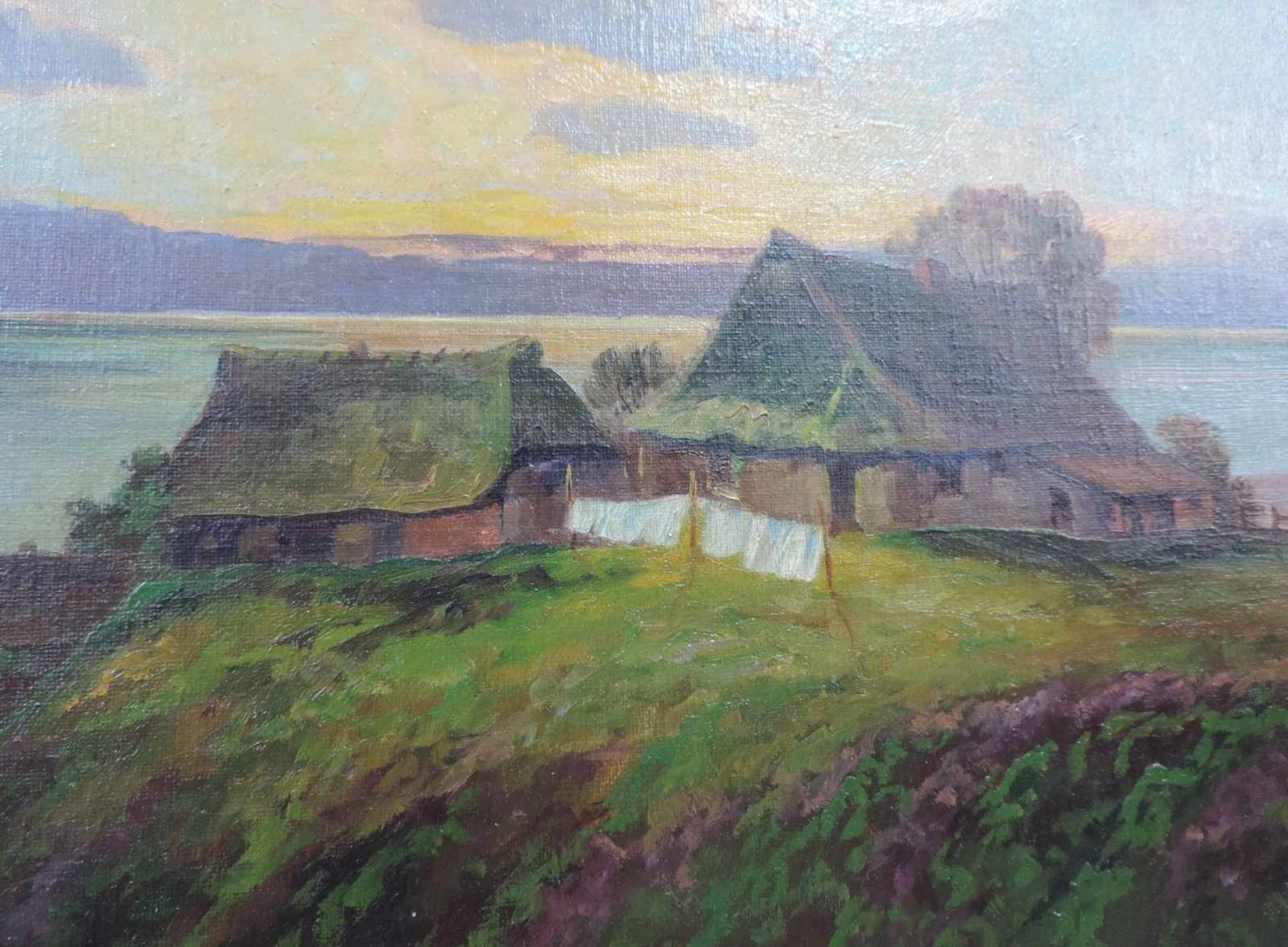 Georg MARTIN (1875 - 1965). Hof an der Küste. 39 cm x 52 cm. Gemälde. Öl auf Leinwand. Links unten - Image 5 of 10