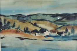 Friedrich VORDEMBERGE (1897 - 1981). Dorf am Fluss. 30 cm x 45 cm im Ausschnitt. Aquarell. Links