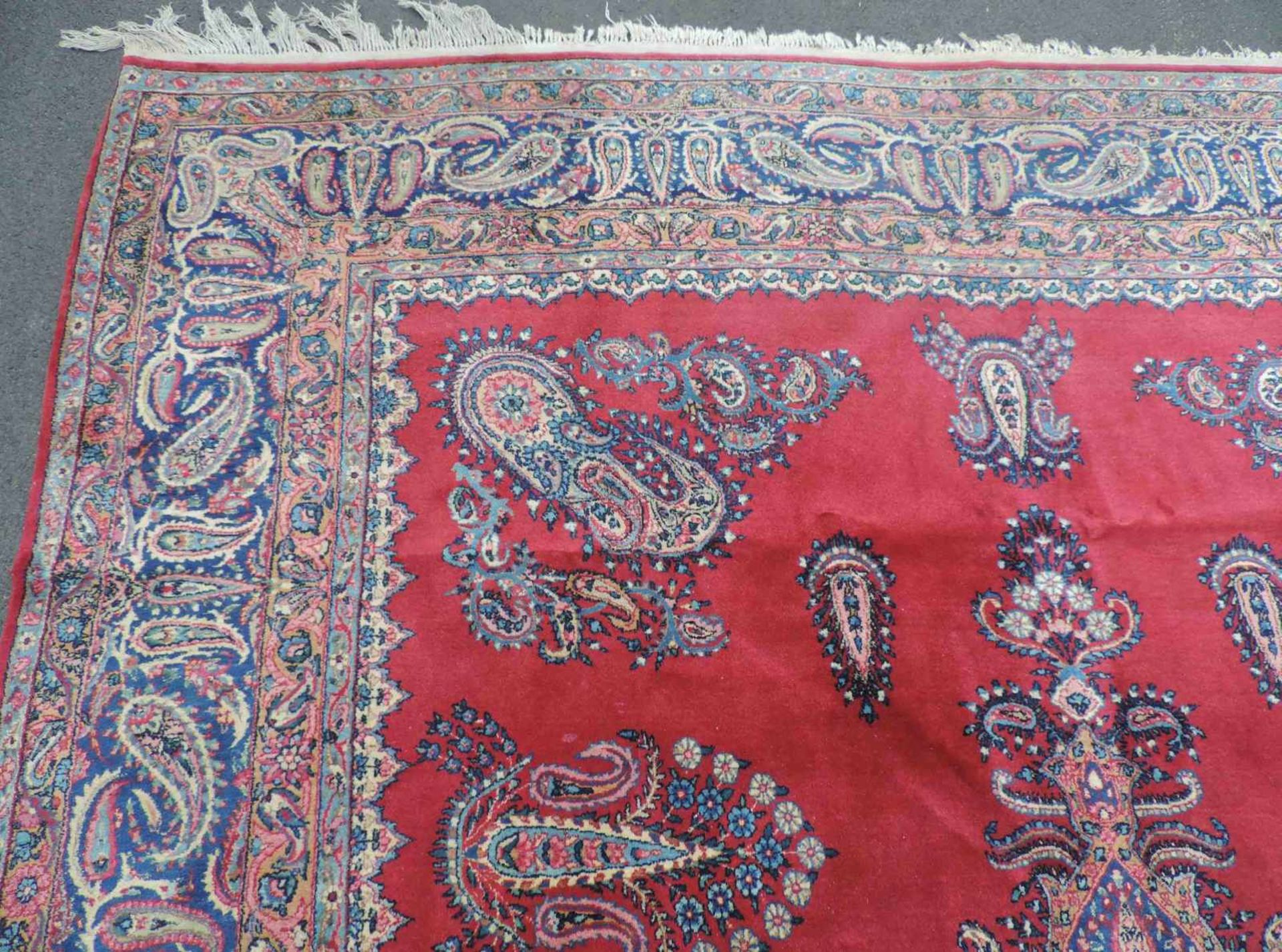 Kirman Korkwolle. Teppich, Iran, alt, Mitte 20. Jahrhundert. 370 cm x 268 cm. Handgeknüpft. - Bild 6 aus 8