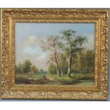Willem BODEMANN (1806 - 1880). Rast vor Birkenwald 1838. 41 cm x 51 cm. Gemälde. Öl auf Leinwand.