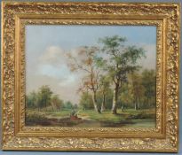 Willem BODEMANN (1806 - 1880). Rast vor Birkenwald 1838. 41 cm x 51 cm. Gemälde. Öl auf Leinwand.