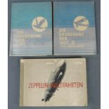 Zwei Zigarettenbilderalben 'Die Eroberung der Luft 1 + 2' und 1 Album Zeppelin. Zwei