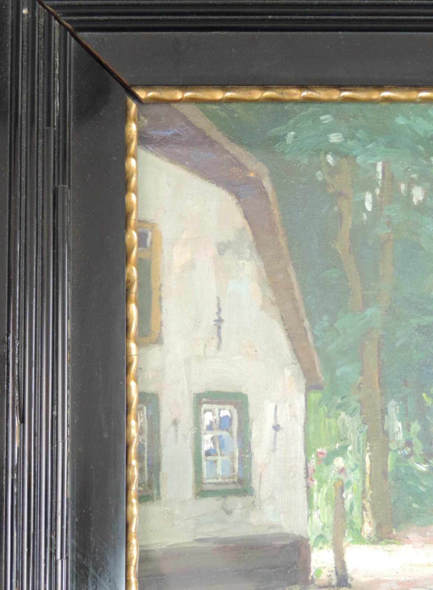 Otto ACKERMANN (1872 - 1953). "Gasse in Nieblum, Föhr". 27 cm x 35 cm. Gemälde. Öl auf Holz. Links - Image 6 of 9