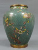 Cloisonné Vase China / Japan. 16 cm hoch. Cloisonné vase China / Japan. 16 cm high.