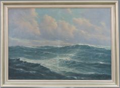 Otto NEUTSCHMANN (1902 - 1985). Großes Seestück. Meereswogen mit Möwen. 70 cm x 100 cm. Gemälde.