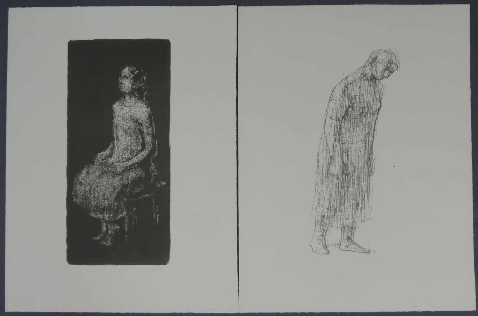 Hans Theo RICHTER (1902 - 1969), zwei Frauenbildnisse. Drucke. Bis 381 mm x 178 mm. Jeweils rechts - Bild 2 aus 7