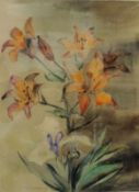 Friedrich VORDEMBERGE (1897 - 1981). Lilien 1935 46 cm x 35 cm. Aquarell. Links unten signiert und