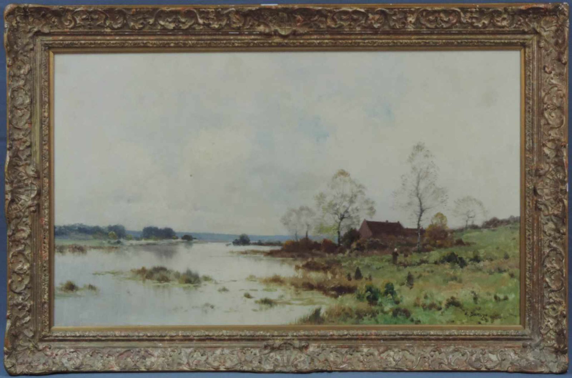 Pierre Emmanuel DAMOYE (1847 - 1916). Bauernhaus wohl an der La Solonge. 92 cm x 55 cm. Gemälde. - Bild 2 aus 8