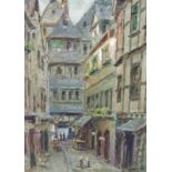 Karl DÖRRBECKER (1894 - 1983). Alt Frankfurt Main. Hinter der Schirn. 46 cm x 31 cm. Gemälde. Öl auf