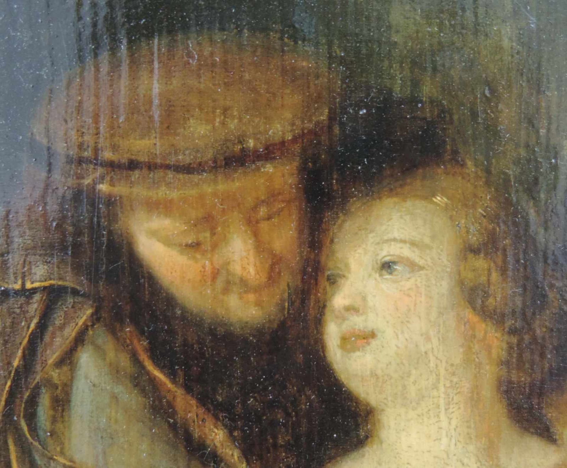 Frans I VAN MIERIS (1635-1681) zugeschrieben. Lustvolles werben und Voyeur. 33 cm x 25 cm. - Image 3 of 8