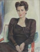 Kurt WEINHOLD (1896-1965). Portrait "Frau Marga Mehl" 1948. 92,5 cm x 70 cm. Gemälde. Öl auf