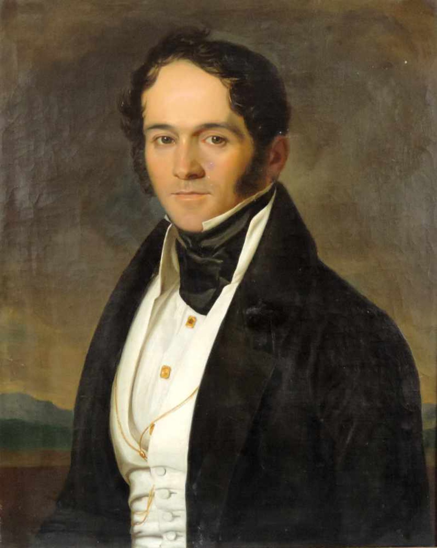 Johann MANSCHGO (1800 - 1867). Portrait des Arztes Dr. Dr. Joseph Rede aus Poysdorf 1839. 67 cm x 54 - Bild 2 aus 6