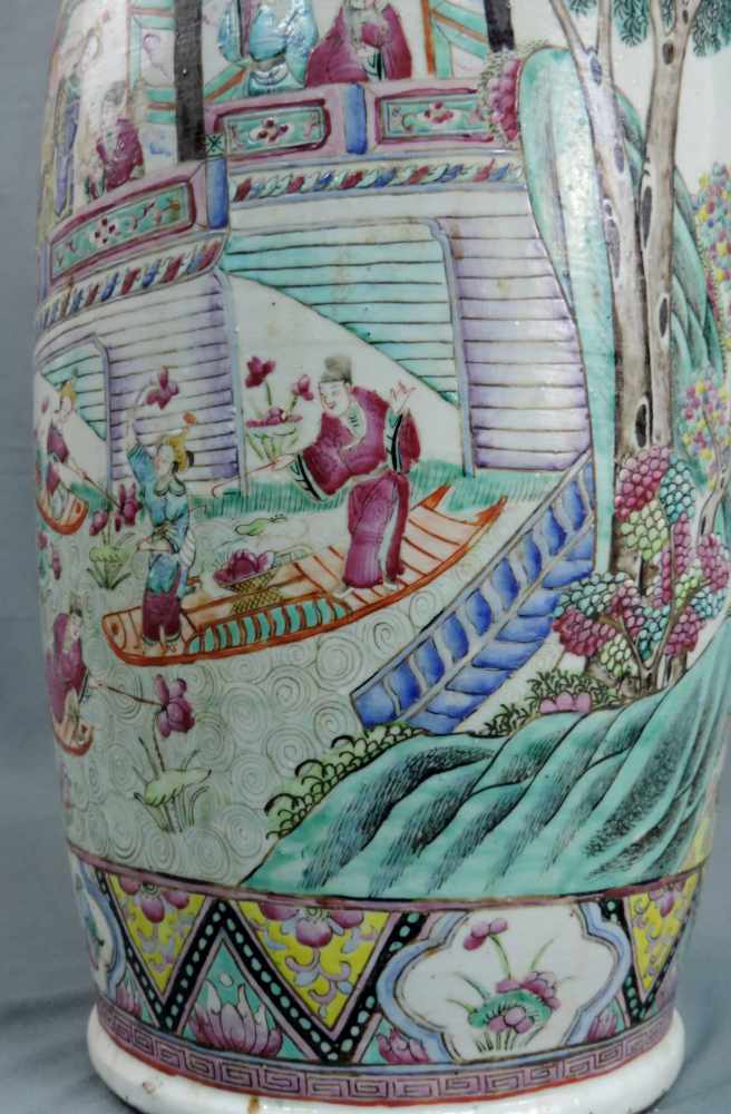 Vase, China, wohl Republik. Porzellan. 62 cm hoch. Vase, china, probably republic. Porcelain. 62 - Image 9 of 12