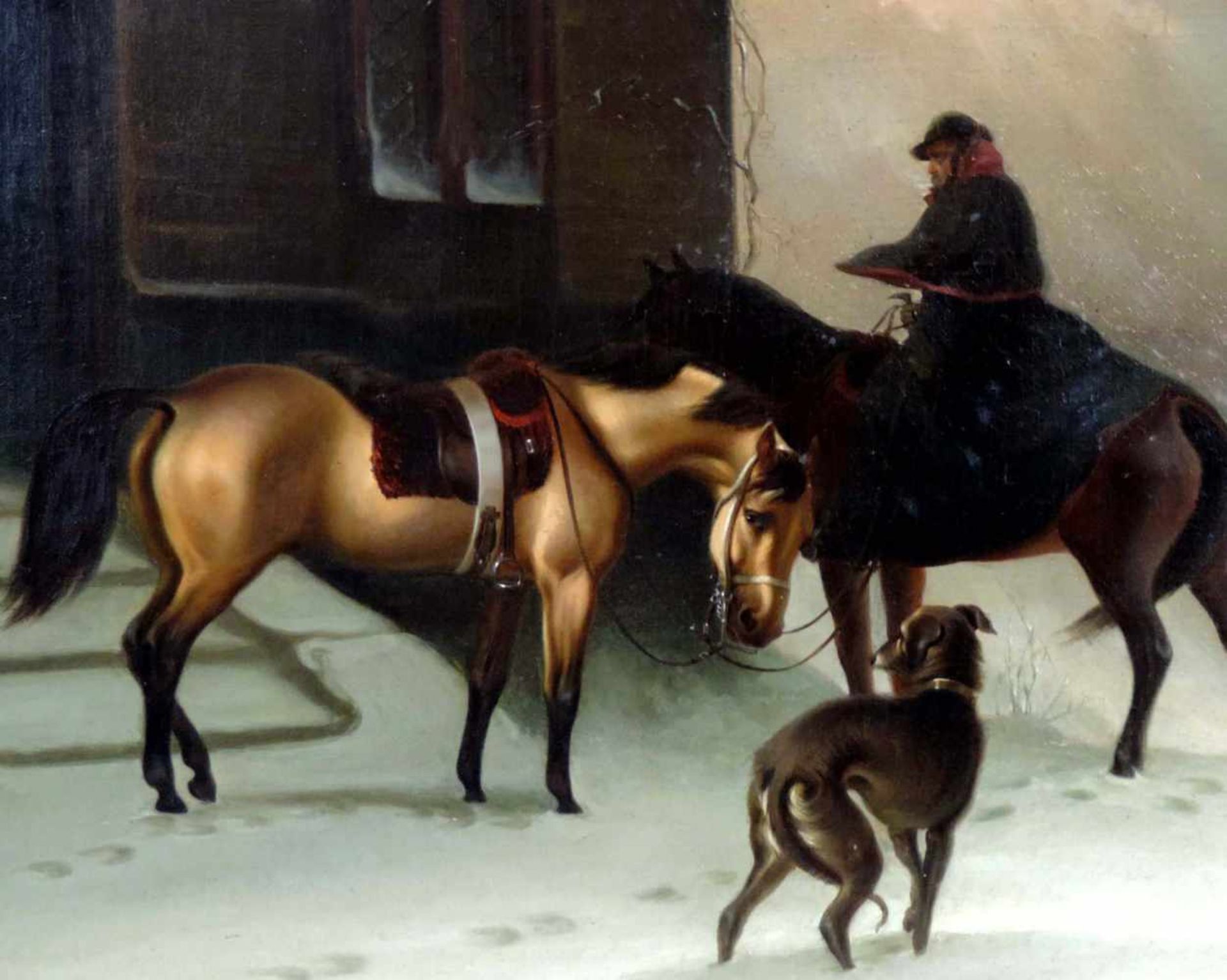 LIGIERT "JOH" (XIX). Vor der Jagd 1869. 58 cm x 73 cm. Gemälde. Öl auf Leinwand. Rechts unten - Bild 3 aus 5