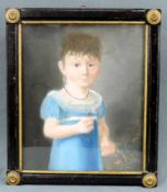 UNSIGNIERT (XVIII - XX). Halbportrait der Henriette Rigaud geb. Koch als Mädchen. 34 cm x 28 cm.