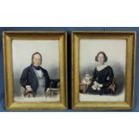 Johann Baptist RIMPRECHT (1801 - 1877). Dr. Josef Balcon und Gattin. 2 Portraits. Je 33 cm x 25