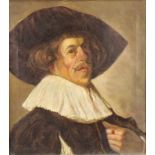 KOPIST (XIX). Portrait nach Niederländischem Vorbild des 17. Jahrhunderts. 48 cm x 42 cm. Gemälde.