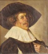 KOPIST (XIX). Portrait nach Niederländischem Vorbild des 17. Jahrhunderts. 48 cm x 42 cm. Gemälde.
