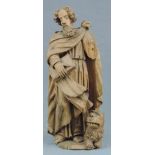 Heiliger Markus. Wohl Süddeutschland, 17. Jahrhundert. 57 cm hoch. Holz. Skulptur. Geschnitzt.