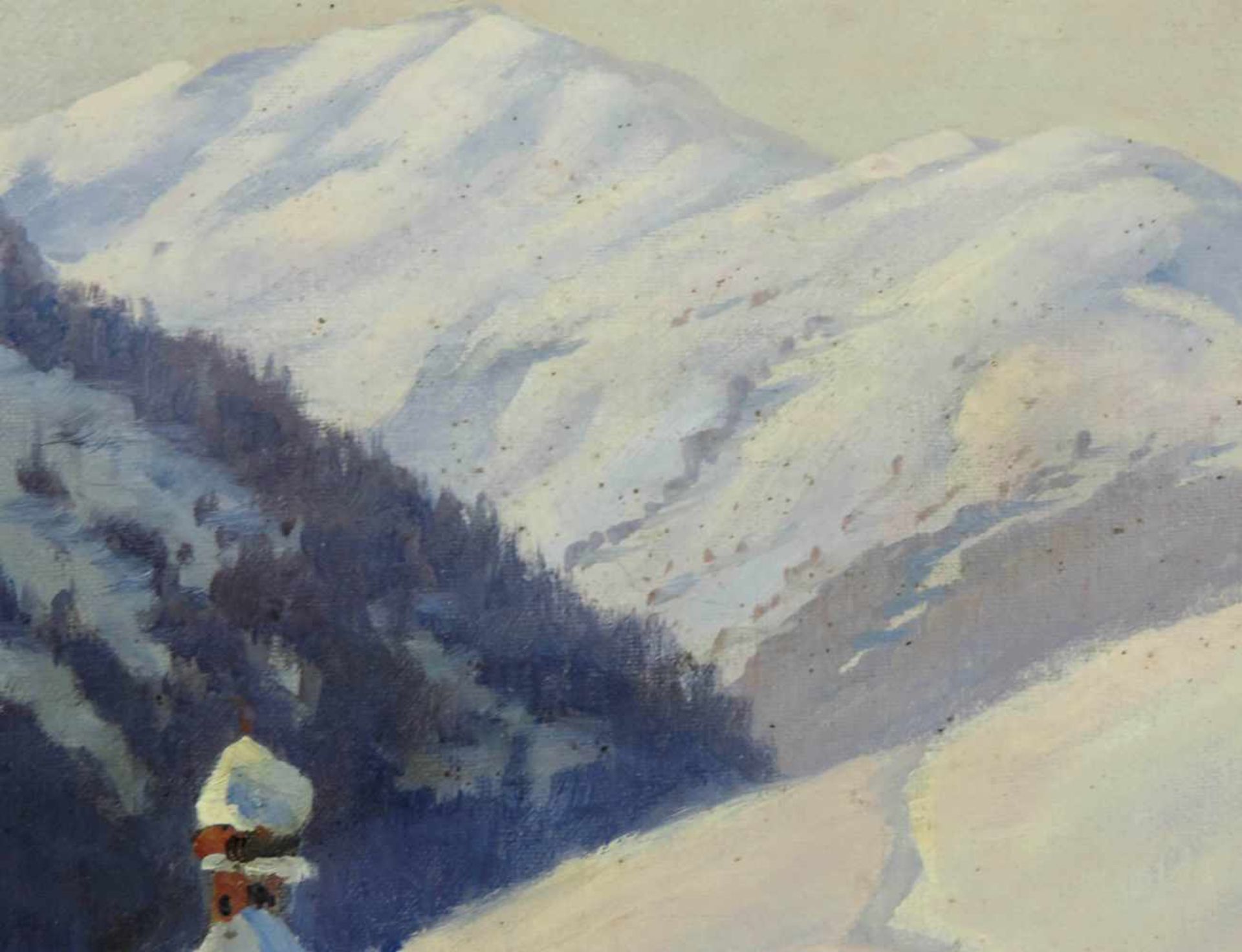 Josef KOCH (1886 - 1966). Herzogstand und Wetterstein 1925. Kirchlein mit Bauernhof Winter 1927. - Bild 6 aus 7