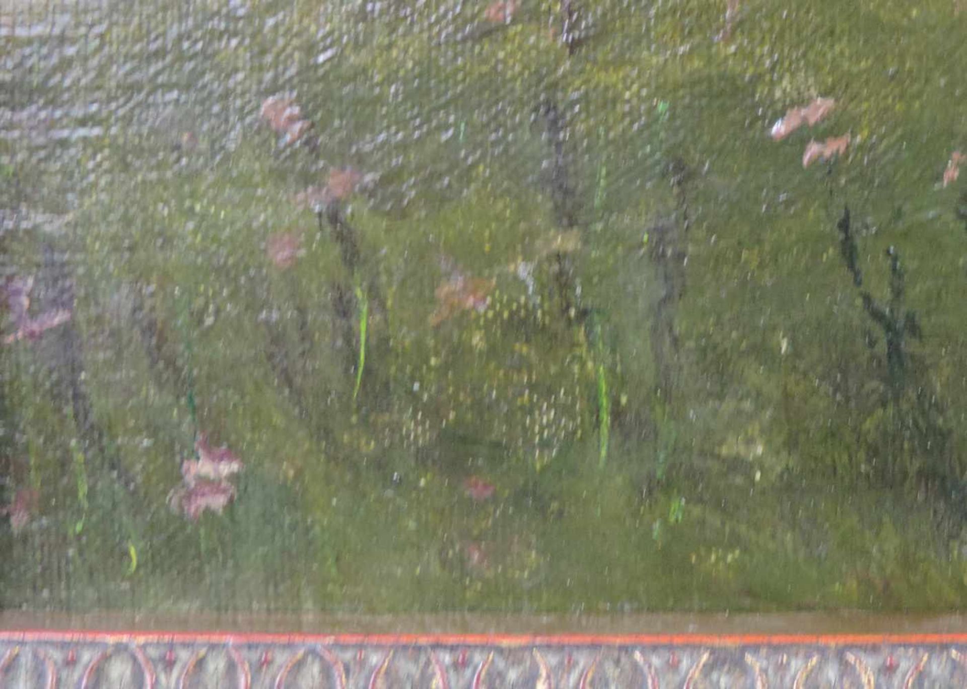 MONOGRAMMIST "AB" (XIX - XX). Flirt in englischer Landschaft. 1905. 50 cm x 76 cm. Gemälde. Öl auf - Bild 4 aus 6