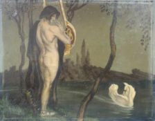 Karl HENNEMANN (1884 - 1972). Apollon am See Konope. 92 cm x 120 cm. Gemälde. Öl auf Leinwand. Links