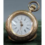 Damentaschenuhr. Gehäuse Gold 585. 10 Rubis Remontoir Schweiz. Durchmesser 31 mm. Lady's pocket