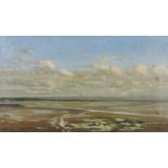 Hans SORENSEN-LUND (XIX - XX). Dithmarscher Strand bei Ebbe. 36 cm x 62,5 cm. Gemälde. Öl auf